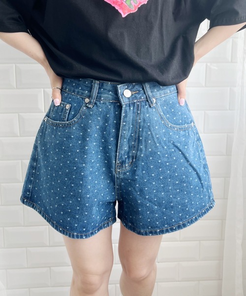 SOLLON. ジーンズ デニム デニムパンツ ハートドットデニム