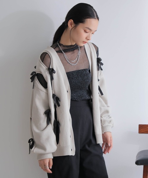 LADYMADE（レディメイド） カーディガン ホールリボンニット