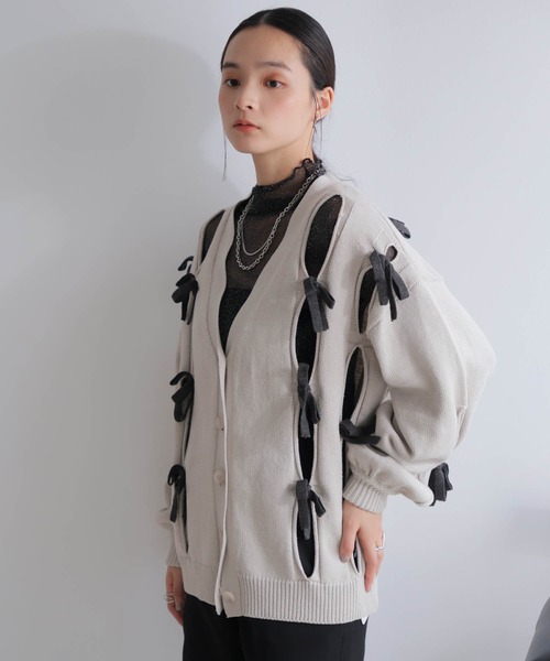LADYMADE（レディメイド） カーディガン ホールリボンニット