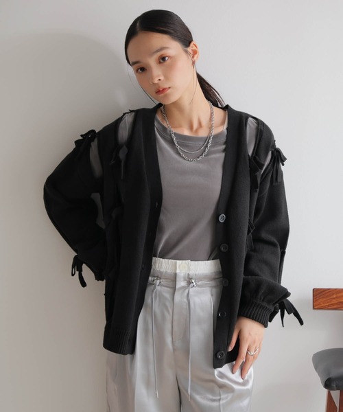 LADYMADE（レディメイド） カーディガン ホールリボンニット
