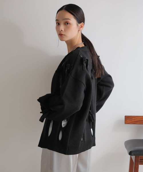 LADYMADE（レディメイド） カーディガン ホールリボンニット