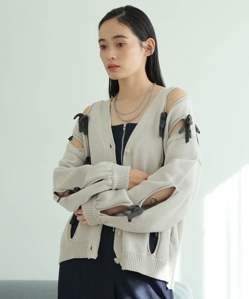 LADYMADE（レディメイド） カーディガン ホールリボンニット