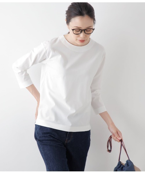 ストレッチTシャツ NEWYORKER tシャツ ストレッチトリコット バックファスナー7分袖