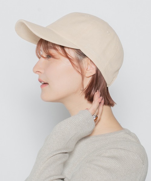 コーデュロイ ロゴ刺繍入り キャップ ブラウン ベベ BeBe コーデュロイ ネーム ロゴ 刺繍 キャップ (52~56cm