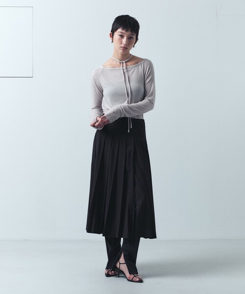 CODE A スカート pleated gabardine skirt : ZOZOTOWN Yahoo!店