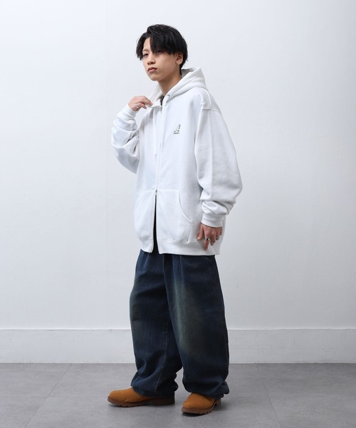 裏起毛ジップパーカー 男女兼用 メンズ/レディースOK Rimopuro コーヒーカップワンポイントデザイン rizr1 裏起毛ジップパーカー 男女兼用 メンズ/レディースOK Rimopuro