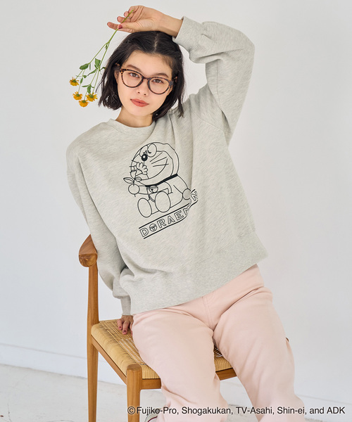 超美品●ドラえもんトレーナー霜グレーL●Goodwear●ドラえもんチャンネル 超美品○ドラえもんトレーナー霜グレーL○Goodwear○ドラえもん