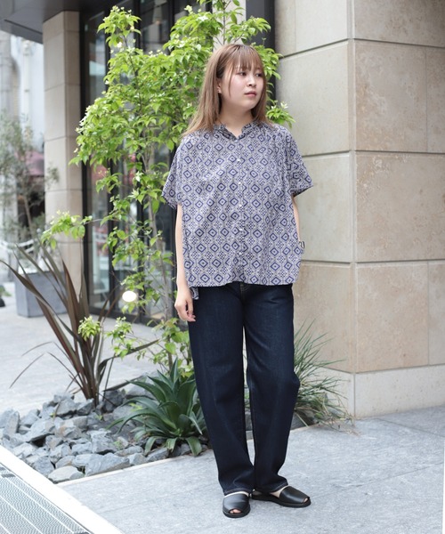 ブラウス シャツ 「Brocante / ブロカント」 インドプリント(パターン) フロンセシャツ レディース Brocante ブラウス シャツ 「Brocante / ブロカント」 インド
