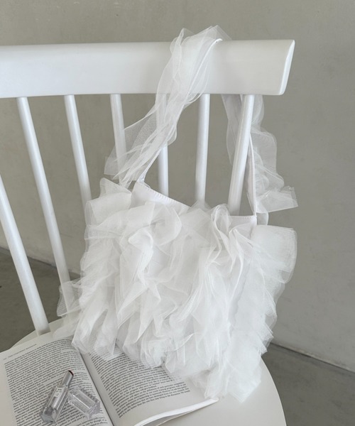 チュールバック トートバッグ スクエアチュールトートバッグ レディース : ZOZOTOWN