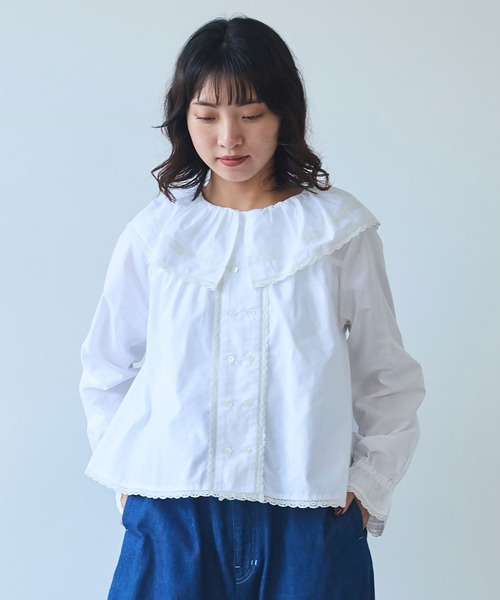 ブラウス シャツ ●60sローン lace ブラウス レディース bulle de savon ブラウス シャツ ○60sローン lace レディース