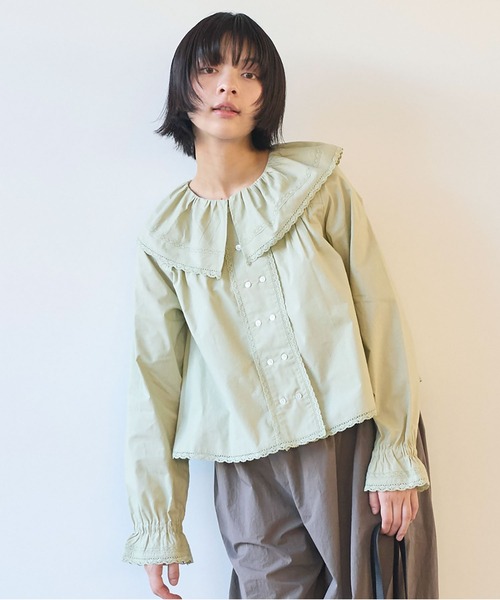 ブラウス シャツ ●60sローン lace ブラウス レディース