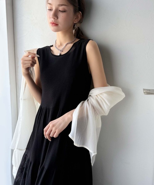 【HOBBS】リゾート感満載♪フェミニンティアードワンピース classicalelf ワンピース ふんわり透け感で大人フェミニン。前後