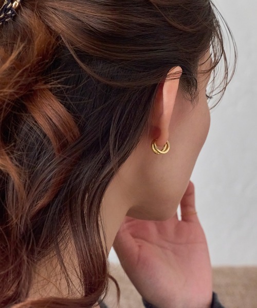 【KAREN MILLEN】ドロップフープ ピアス JUPITER ピアス 「K10」チェーンフープピアス レディース