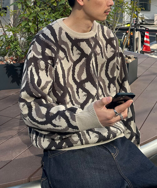 CIAOPANIC（チャオパニック） ニット セーター ハイゲージカモフラ