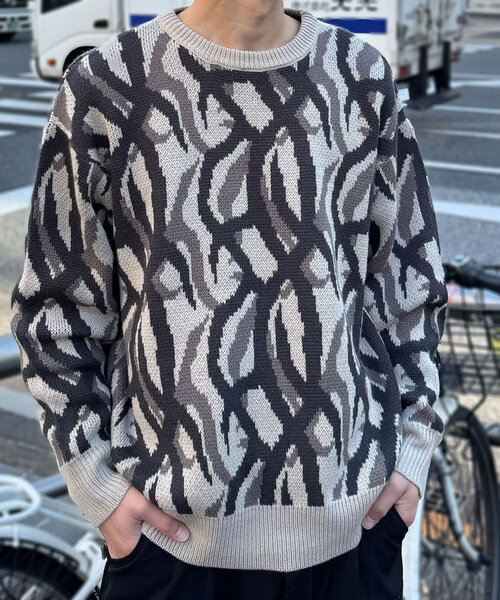 CIAOPANIC（チャオパニック） ニット セーター ハイゲージカモフラ