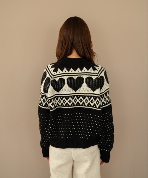 Nu ニット セーター 「Nu」ノルディックハートニット レディース