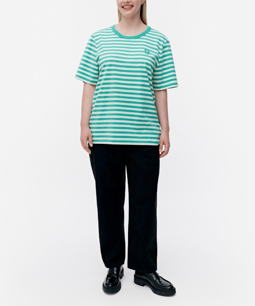 tシャツ 「kioski」Tasaraita Unikko / jersey t-shirt レディース メンズ Tasaraita Unikko Kioski t-shirt | Marimekko