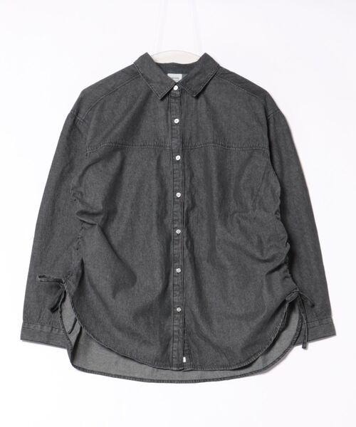 ブラウス シャツ 「SOMETHING」ギャザーデニムシャツ レディース SOMETHING ブラウス シャツ 「SOMETHING」ギャザーデニムシャツ