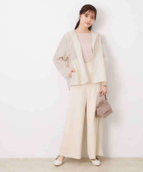 Couture broochうす軽アウターバックフリルシアーブルゾン　36 Couture broochうす軽アウターバックフリルシアーブルゾン 36