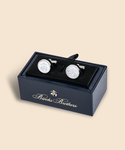 ブルックスブラザーズ　カフスボタン　カフリンクス BROOKS BROTHERS カフスボタン カフス GFロゴ マザーオブパール