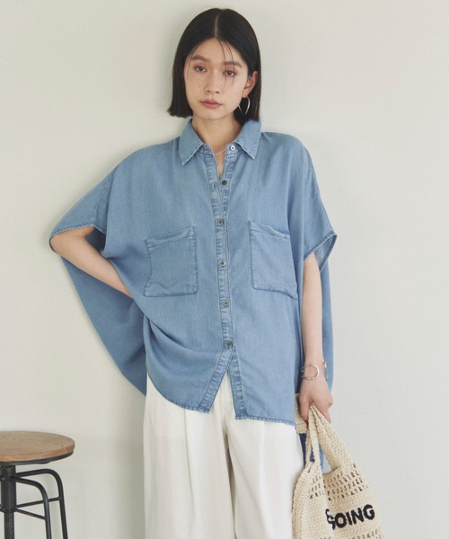 ブラウス シャツ Dali soft denim shirt ダリソフトデニムシャツ レディース Muel Chic ブラウス シャツ Dali soft denim shirt ダリソフト
