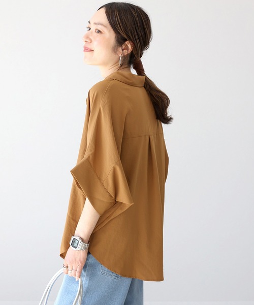 Aletta vita ブラウス シャツ エステルローン前開きドルマンブラウス