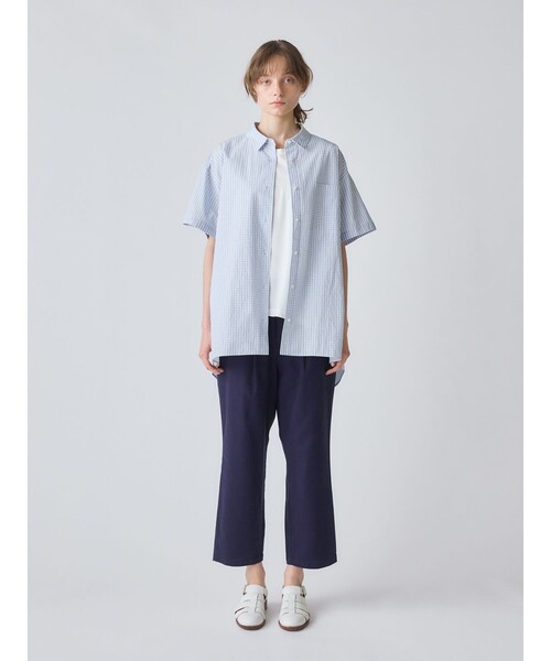 ブラウス シャツ MidiUmi パターンワイドロングシャツ レディース セール】MidiUmi パターンワイドロングシャツ（シャツ/ブラウス