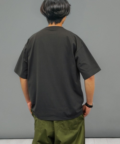 HUMAN ポケットのハートレタリングプリント半袖Tシャツ tシャツ Tシャツ 半袖 ハート 刺繍 ポケット メンズ レディース