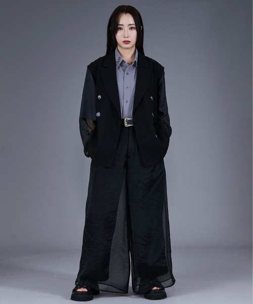 Ellno Loset ジャケット テーラードジャケット 2wayシアー