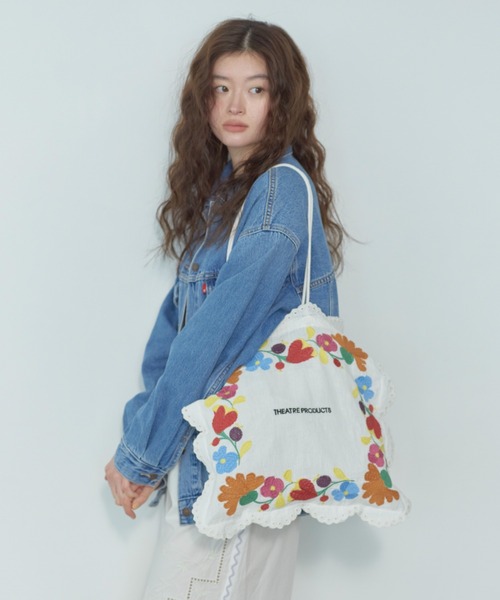 シアタープロダクツ　レースバッグ 4/21(mon)〜 PREORDER コットンレーストートバッグ black/white