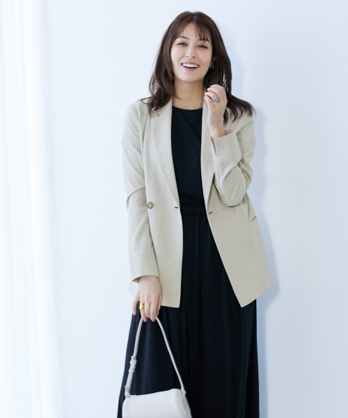 slattgir ジャケット テーラードジャケット 高身長 サッカー素材