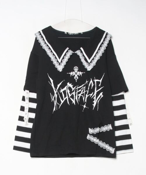 NOVESSEL tシャツ 「AOSPACE」レイヤードボーダーロングスリーブT