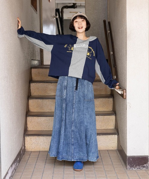 niko and. リメイクデニムスカート新品 niko and… 「niko and」 デニムスカート MEDIUM ライトグレー