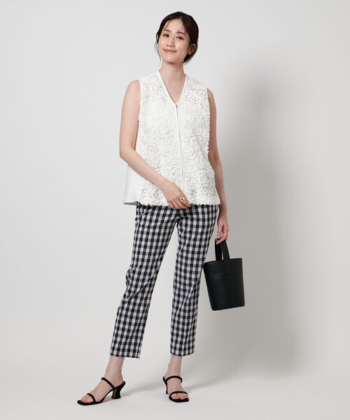 UNITED ARROWS ベスト ジレ フラワー チュール ニットベスト