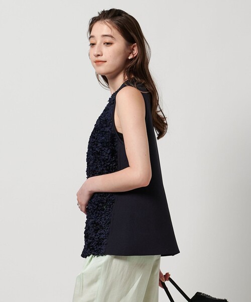 UNITED ARROWS ベスト ジレ フラワー チュール ニットベスト