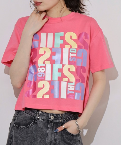 tシャツ GUESS EDWINA CROP TEE Tシャツ レディース