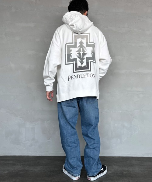 「PENDLETON」 プルオーバーパーカー X-LARGE オフホワイト レディース_画像2