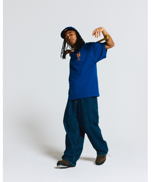 【KEBOZ】KEBOZ × MLB NEW YORK METS ROUND HEM S/S TEE KEBOZ tシャツ × MLB NEW YORK METS LOGO S/S TEE メンズ