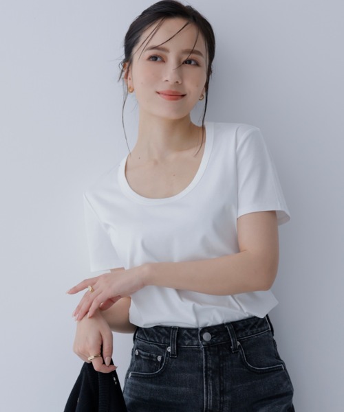 「anuans」 半袖Tシャツ FREE ホワイト レディース