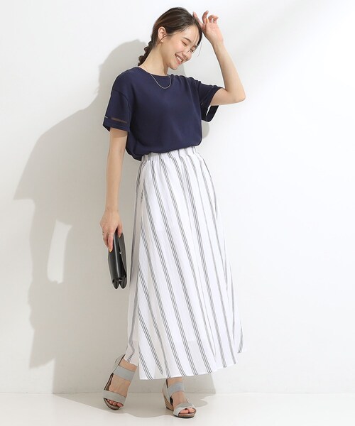 SHOO・LA・RUE（シューラルー） スカート ふんわり軽やか ストライプ