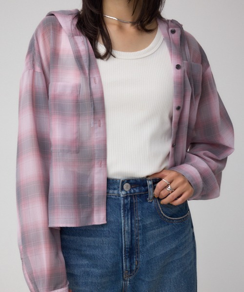 AZUL BY MOUSSY（アズールバイマウジー） ブラウス シャツ シアー
