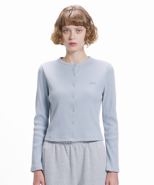 【最終価格】ラコステ25ss カーディガンリブニット　ジャージジャケット LACOSTE（ラコステ） カーディガン ショート丈 リブジャージ