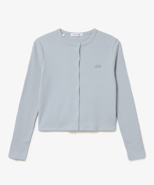 LACOSTE（ラコステ） カーディガン ショート丈 リブジャージ