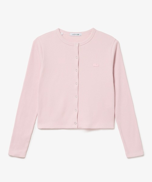 LACOSTE（ラコステ） カーディガン ショート丈 リブジャージ