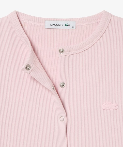 LACOSTE（ラコステ） カーディガン ショート丈 リブジャージ