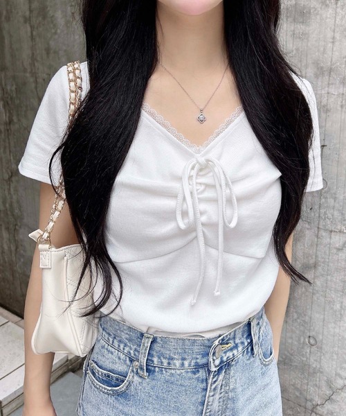 AGLINI 売れ筋商品|||アリーニ Tシャツ トップス レディース Tops Brown シアーシャツドッキングTOPS[品番：MKSW0056717]｜dazzlin