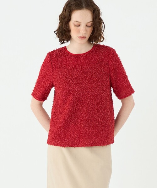 美品★Ballsey ファンシーヤーンツイード ショートTブラウス Ballsey（ボールジィ） ブラウス シャツ ファンシーヤーンツイード