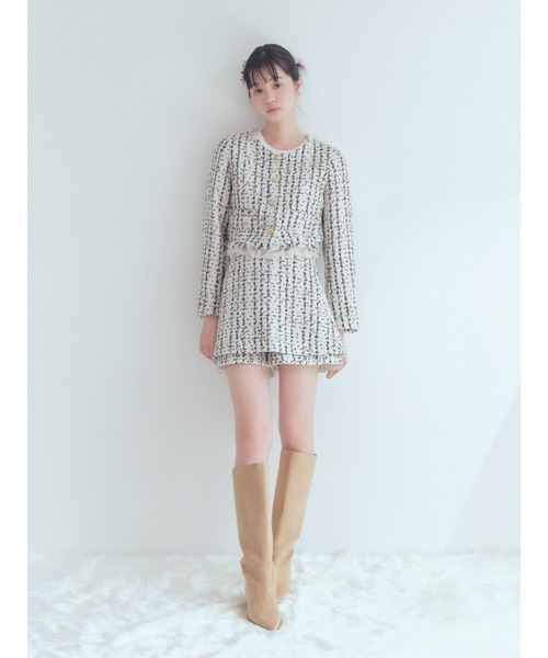 FURFUR（ファーファー） ジャケット ノーカラージャケット ツイード