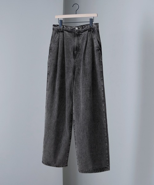 「Alfred Alex」 加工デニムパンツ S グレー メンズ