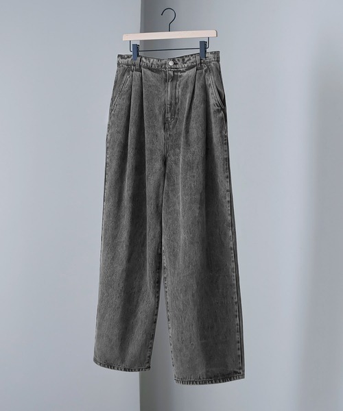 「Alfred Alex」 加工デニムパンツ S グレー メンズ